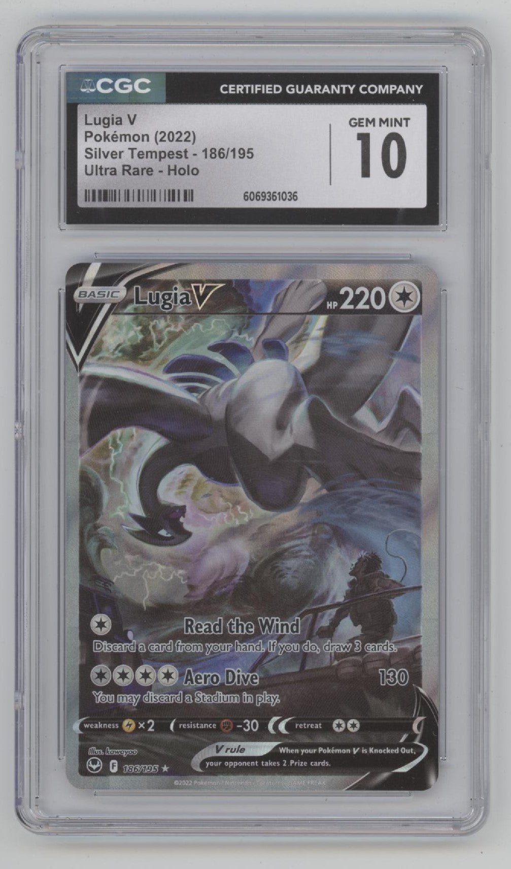 Lugia V Pokemon Silver Tempest Ultra Rare Holo #186 CGC 10