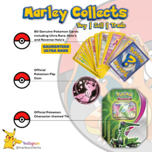 Pokemon Card Collectors Tin Bundle Including 80 Cards | Pokemon Coin Guaranteed Rare